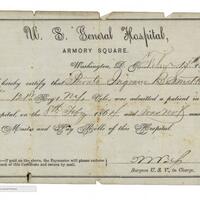Medical Document to Paymaster, February 1864