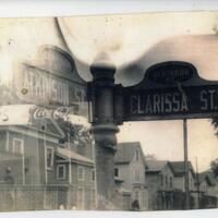 Street sign at the intersection of Atkinson Street and Clarissa Street