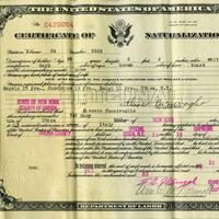 Alessio Cuzzivoglio Certificate of Naturalization