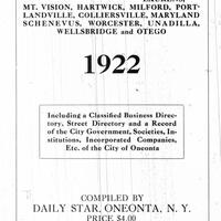 1922 city directory cover page