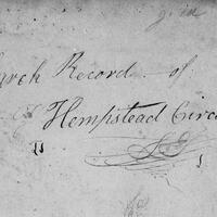 The first page of the first circuit book that reads: Church Records of Hempstead Circuit
