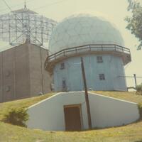 Montauk Air Force Station radar tower and radome, 1980