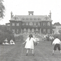 Phipps children playing football in the South Allée circa 1918
