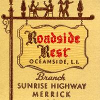 Matchbook cover for Roadside Rest, Oceanside, L.I.