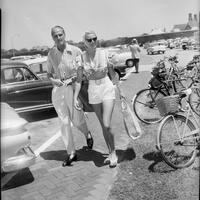 Serge Obolensky arrives with guest to Southampton Bathing Corporation