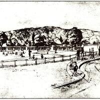 Drawing from the front page of the 1955 Sunquam Elementary School Dedication Program, 1955
