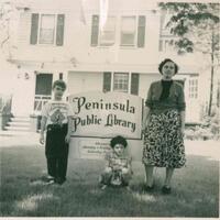 The front of the Peninsula Public Library, May 9, 1953.
