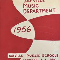 Label for the Sayville Music Department, 1956