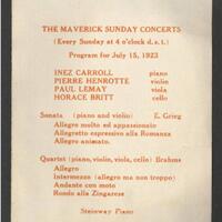 Maverick Sunday Concerts Programs