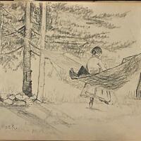 Pencil sketch on faded paper