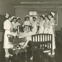 Vassar Brothers Hospital first year student nurses with instructor 1959