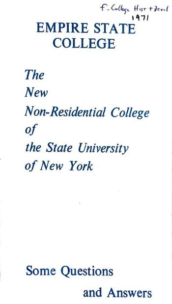 Cover page of pamphlet
