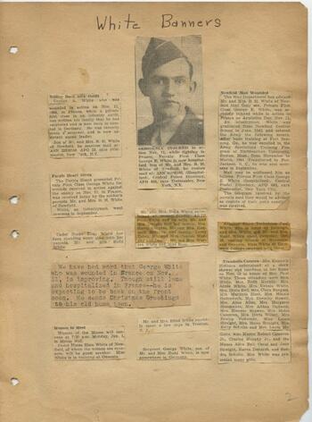 a page of newspaper clippings