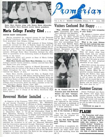 Maria College Promarian Newsletter