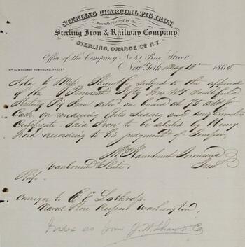 Sterling Iron & Railway Company Correspondence Collection