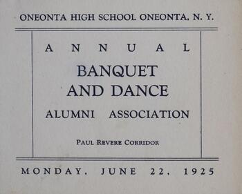 1925 banquet program
