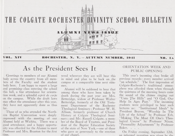 Image of Colgate Rochester Divinity School bulletin, vol. 13, no.1, 1941