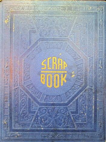 Cover of the circa 1955 scrapbook
