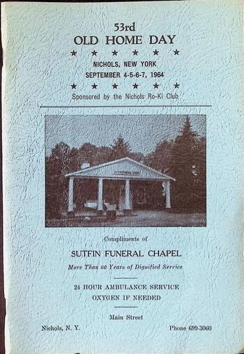 Old Home Day 1964 program cover
