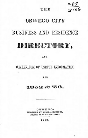Oswego City Directories