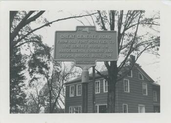 Photograph of a historical marker for the Great Genesee Road