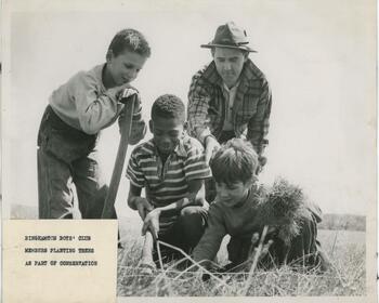Binghamton Boys Club Planting Trees