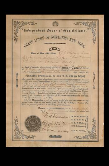 Early Records of the Sacarissa Lodge, Independent Order of Odd Fellows
