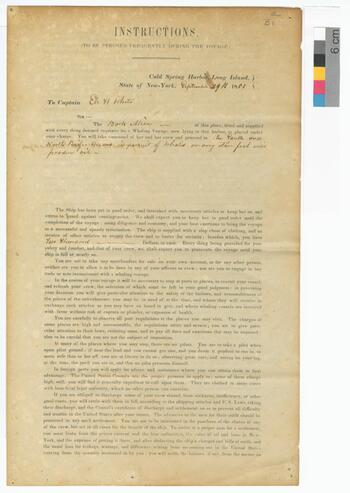 Cold Spring Whaling Company Assorted Papers (1842-1855)