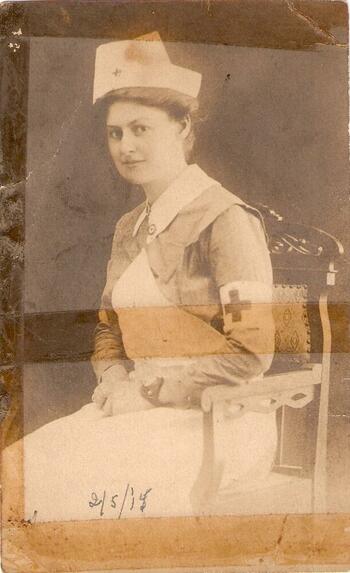 Mary F. Keller in Red Cross uniform