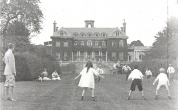 Phipps children playing football in the South Allée circa 1918