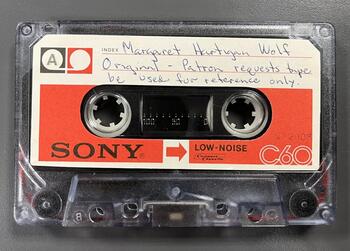An oral history cassette tape from the collection