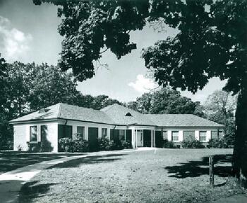 Islip Public Library building, 1956