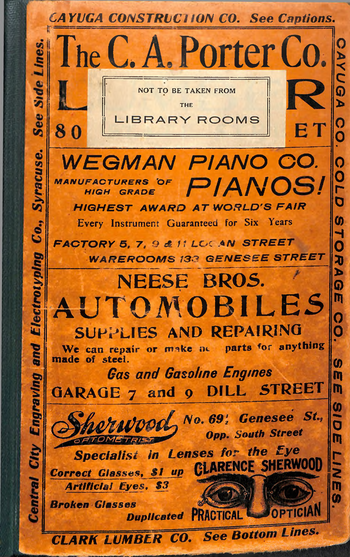 Cover of Directory for the city of Auburn, 1910
