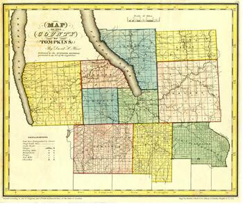 Map of the County of Tompkins, 1829