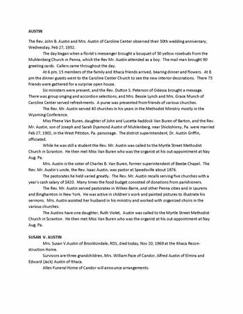 Austin Family Genealogy Research page