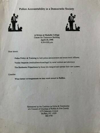 Flyer, Police Accountability in a Democratic Society