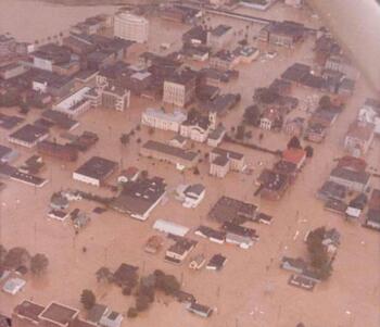 Downtown Elmira view from a helicopter [1972]