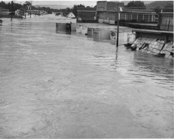 West Pulteney Street, flooded