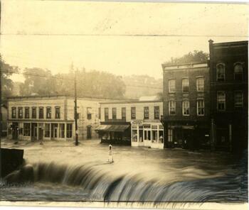 flooded street in trumansburg