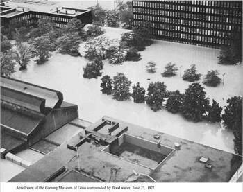 aerial view of the Corning Museum of Glass