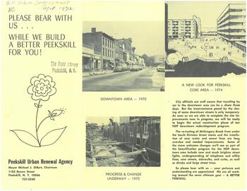 Brochure depicting Peekskill’s urban renewal progress