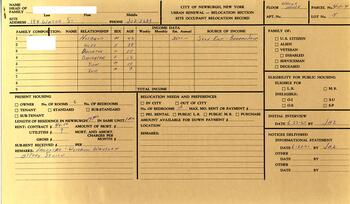 Front of a relocation card