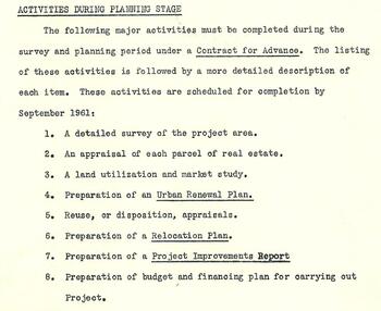 The deliverables for White Plains planning phase.