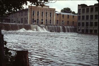 Owasco River flooding near Procino & Rossi Macaroni Factory
