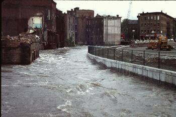 Owasco River in Downtown Auburn near Market Street Park