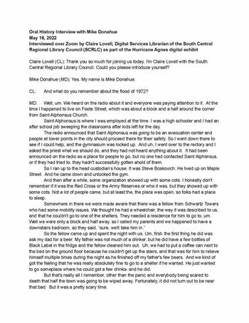 Flood of 1972 Interview with Mike Donahue