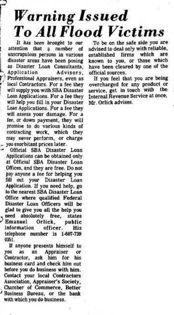 article about scams in 1972