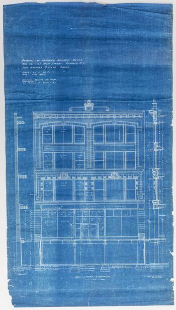 blueprint of a building elevation