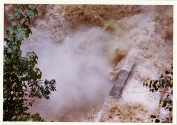 flooding of Genesee river at lower falls